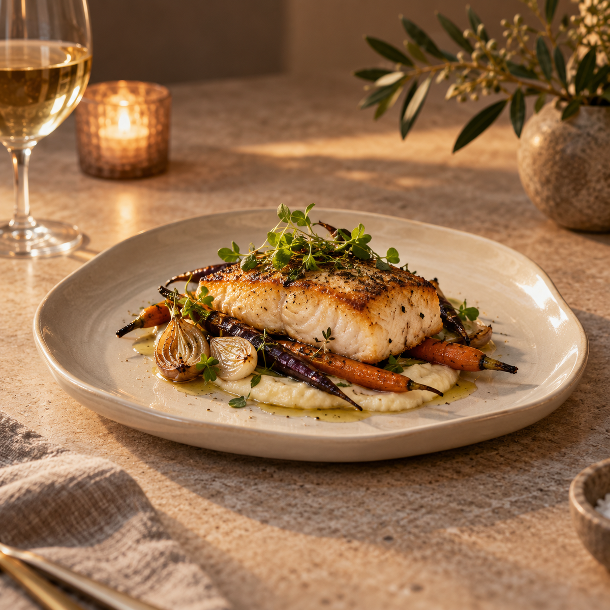 Drift Edge Ceramic Dinner Plate