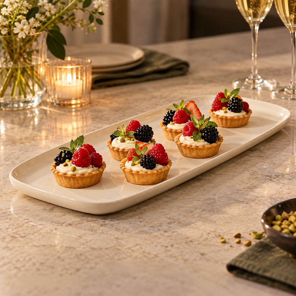 Line Ceramic Dessert Platter