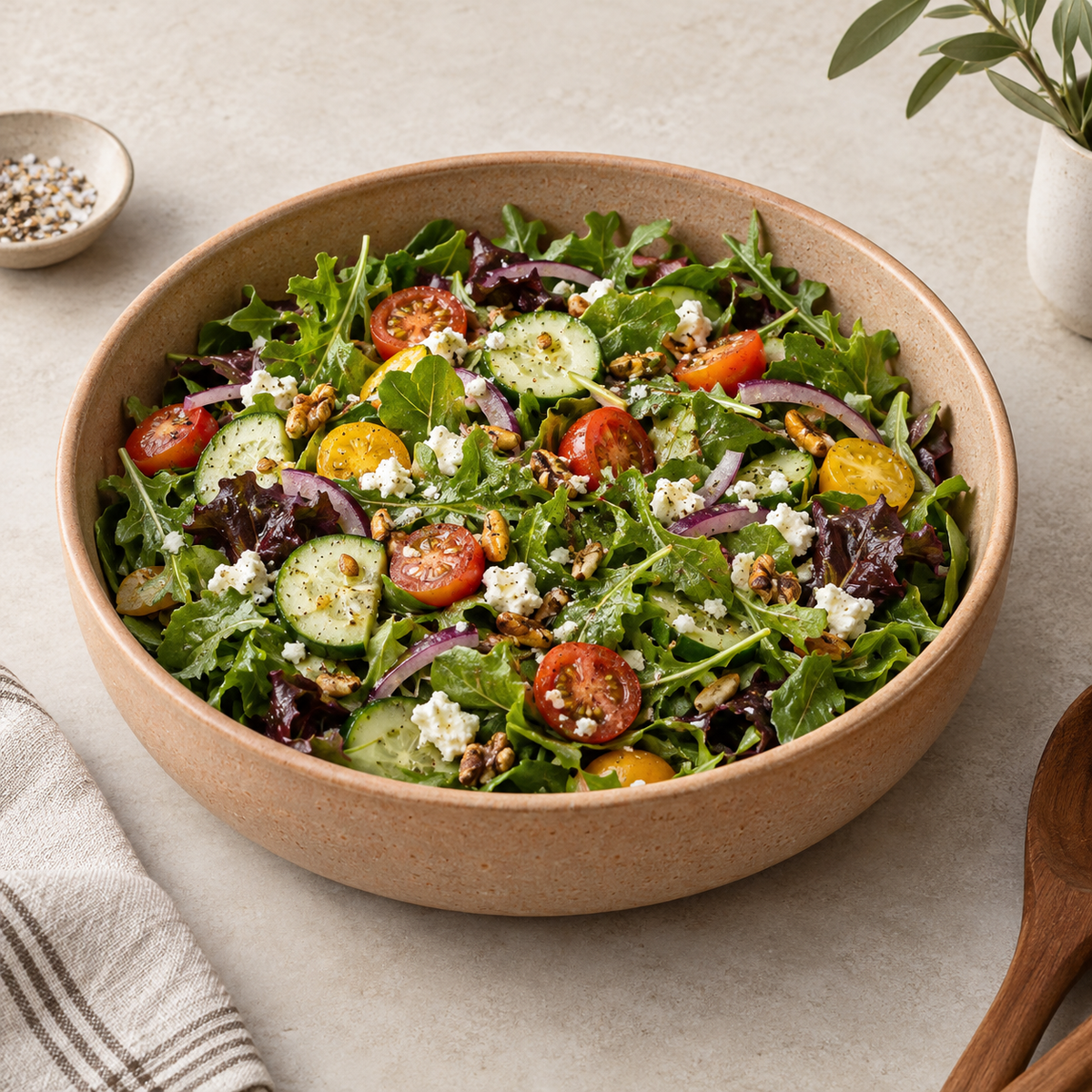 Harvest Shallow Ceramic Salad Bowl