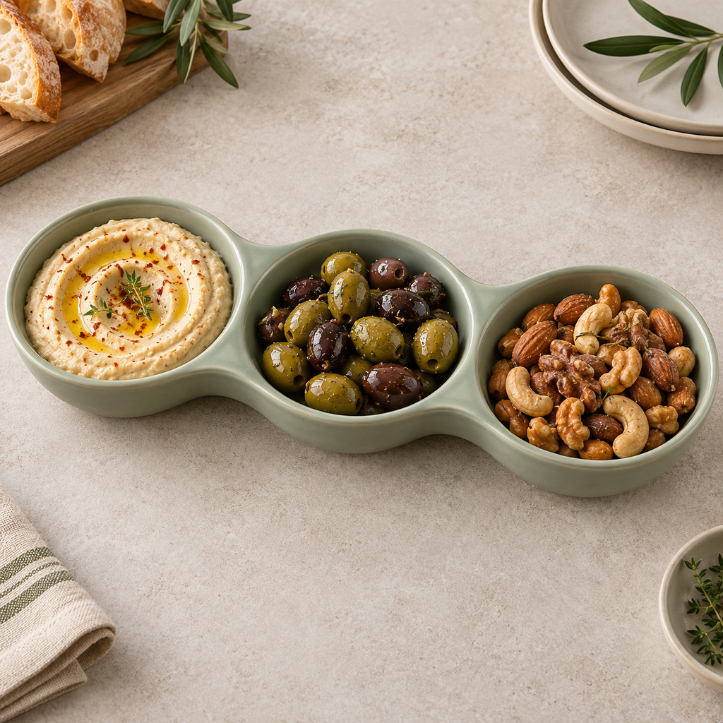 Trio Ceramic Appetizer Server