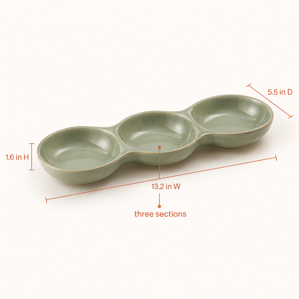 Trio Ceramic Appetizer Server