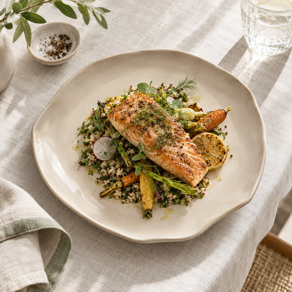 Drift Edge Ceramic Dinner Plate