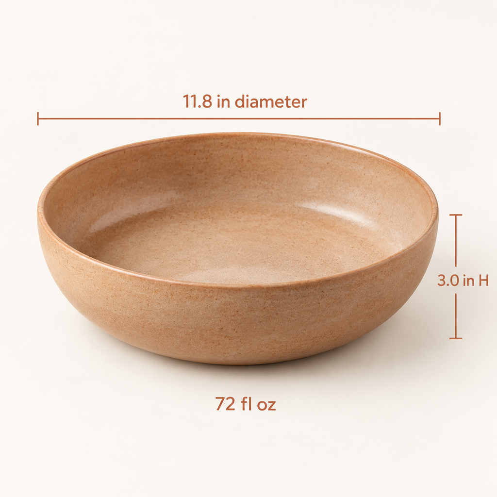 Harvest Shallow Ceramic Salad Bowl