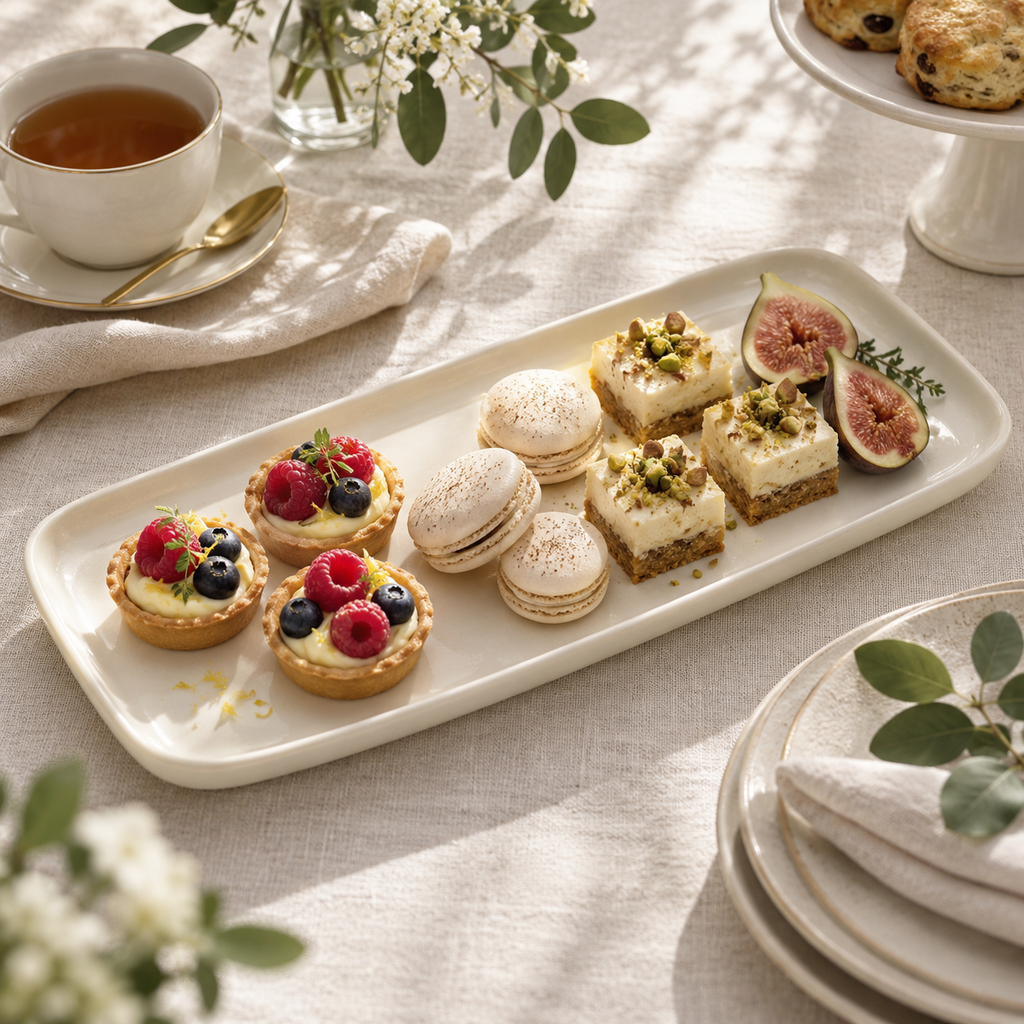 Line Ceramic Dessert Platter