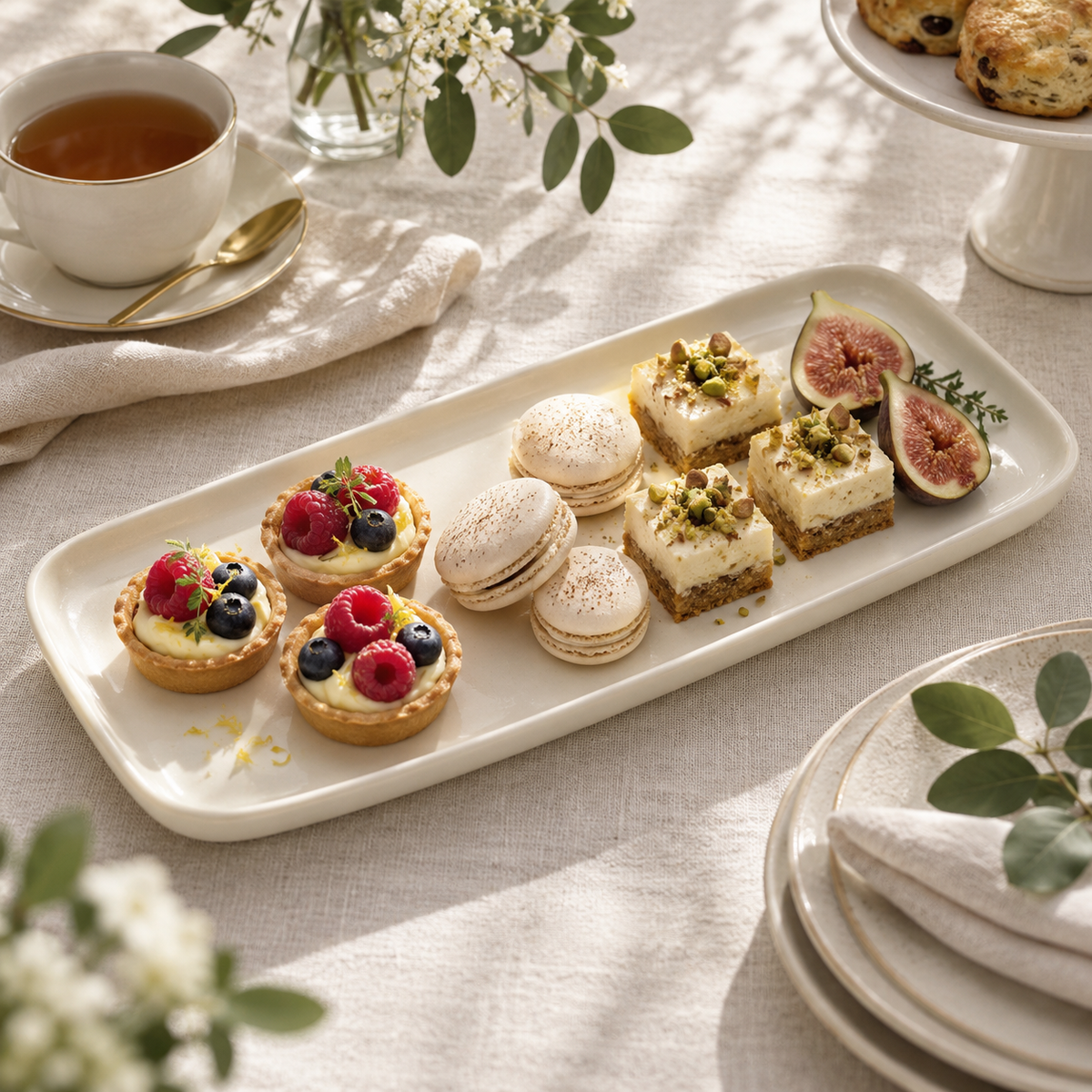 Line Ceramic Dessert Platter
